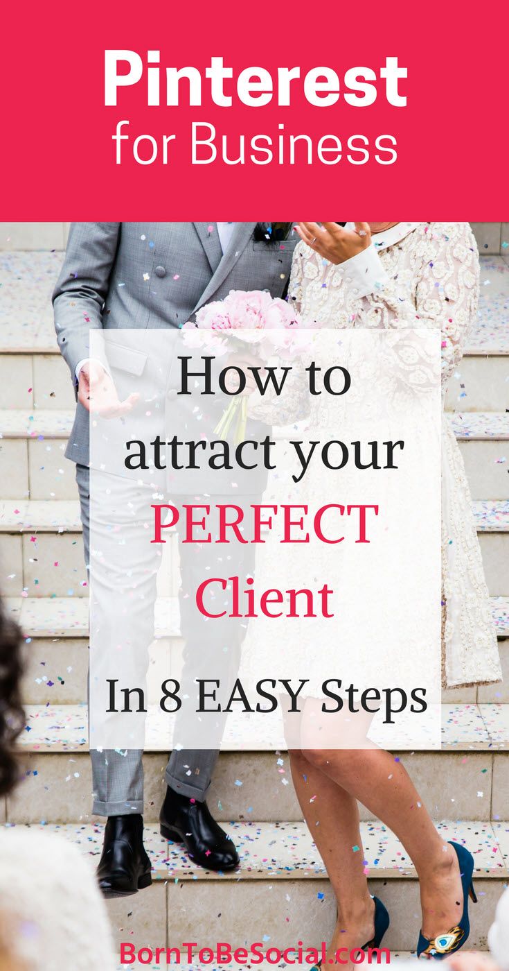 THIS IS HOW TO GET MORE WEDDING CLIENTS IN 8 EASY STEPS - 8-Step Checklist & Action Plan | 40 million people use Pinterest for wedding planning every year. If your customers are future brides and grooms, then Pinterest is THE platform to market your business. | via @BornToBeSocial – Conversion Focused Pinterest Marketing